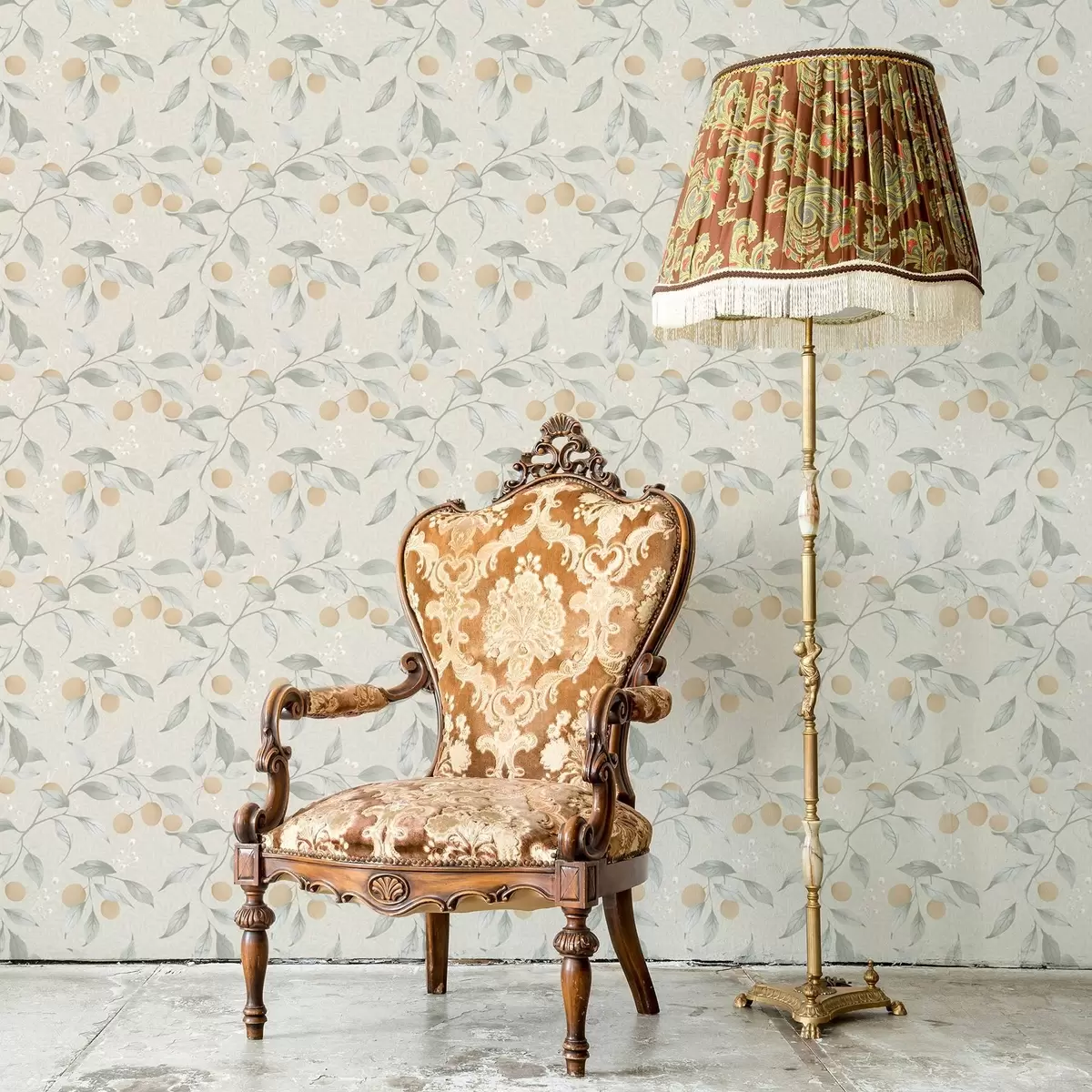 Bakgrund Ljusa grenar med orange bär a00344