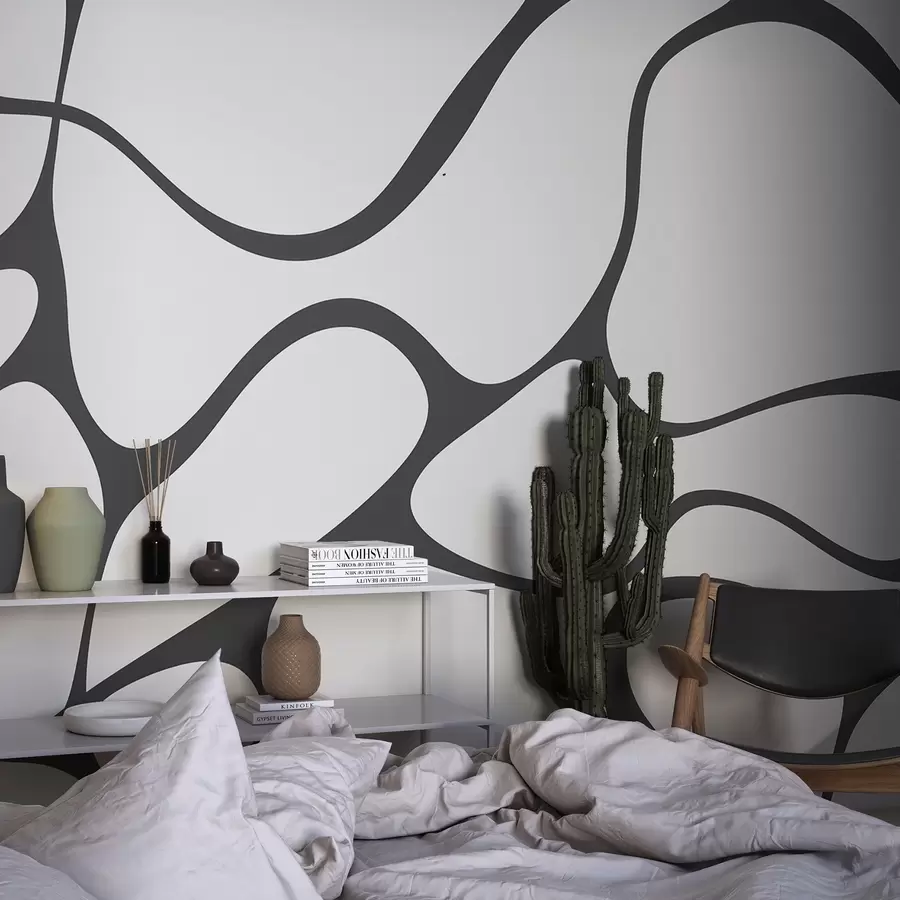 Fototapet Abstrakt mönster med böjda linjer w04274