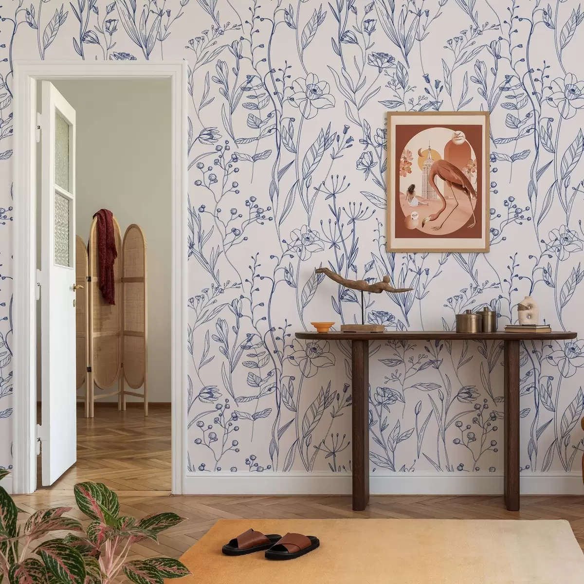 Bakgrund Minimalistiska vildblommor