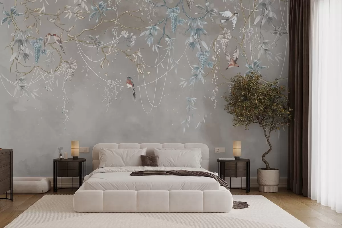 Fototapet Samma ämne, men med blå druvor w04302v1