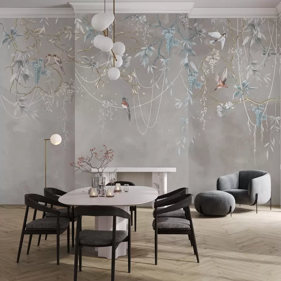 Fototapet Samma ämne, men med blå druvor w04302v1