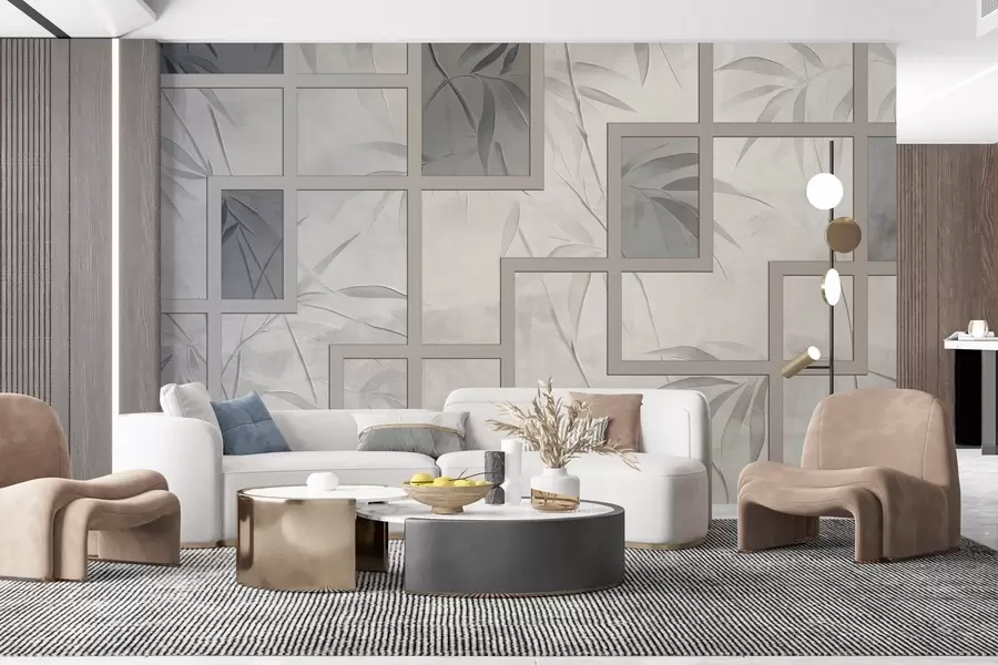 Fototapet Bambu och geometri w04319