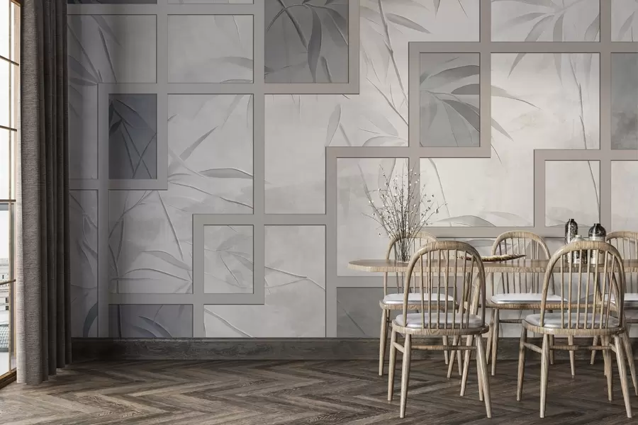 Fototapet Bambu och geometri w04319