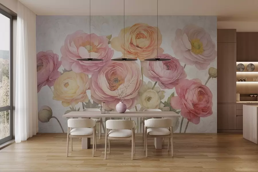 Fototapet Vintagebukett med ranunkler w04326