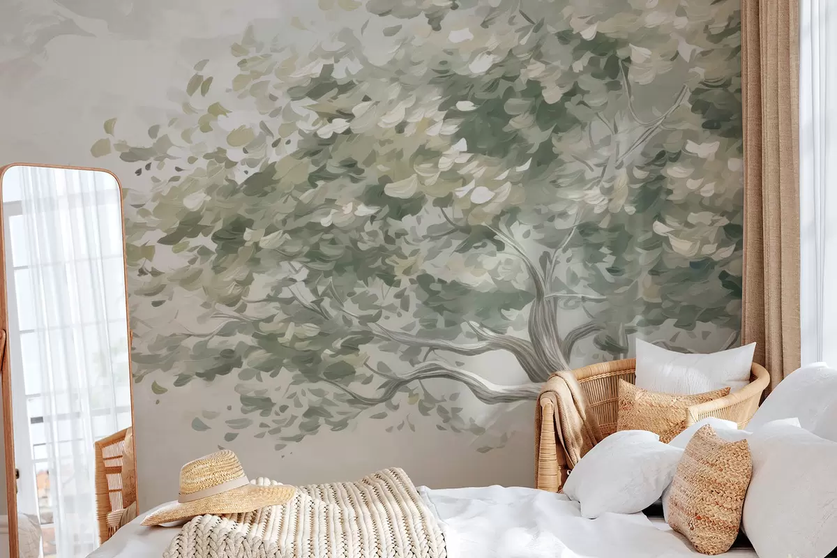 Fototapet Trädimitation av målning w04356