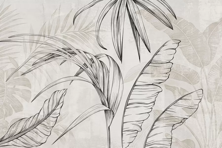 Fototapet Löv på bakgrund med imitationsoskärpa och textur w04362