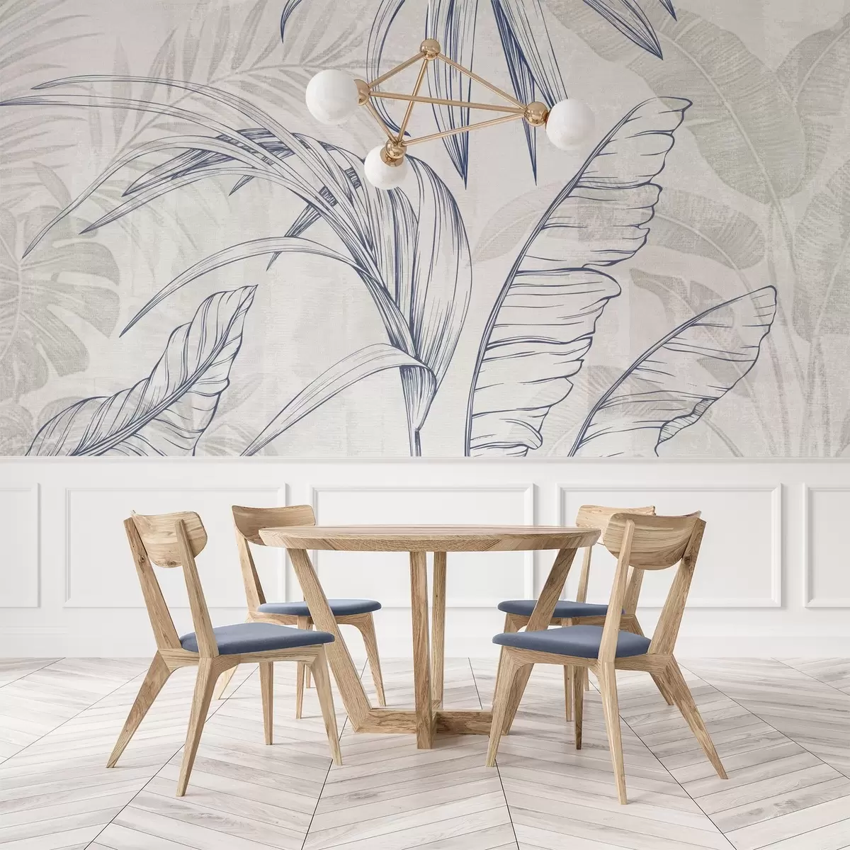 Fototapet Löv på bakgrund med imitationsoskärpa och textur w04362v1