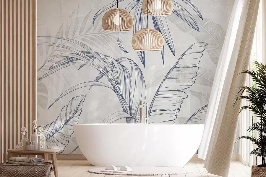 Fototapet Löv på bakgrund med imitationsoskärpa och textur w04362v1