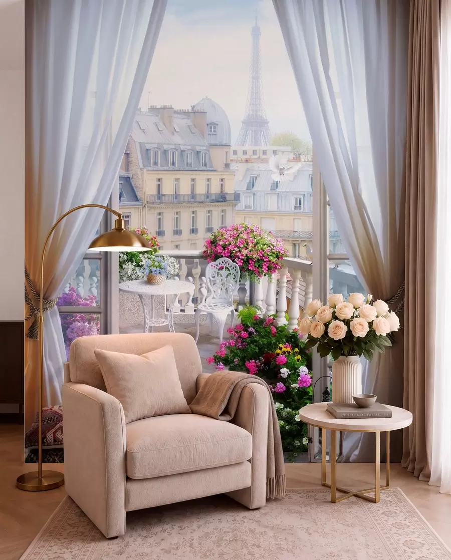 Fototapet Paris, utsikt från fönstret u79425