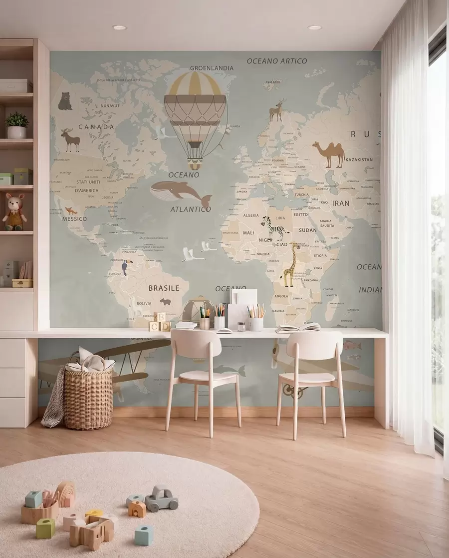 Fototapet Liten atlas på italienska u79997