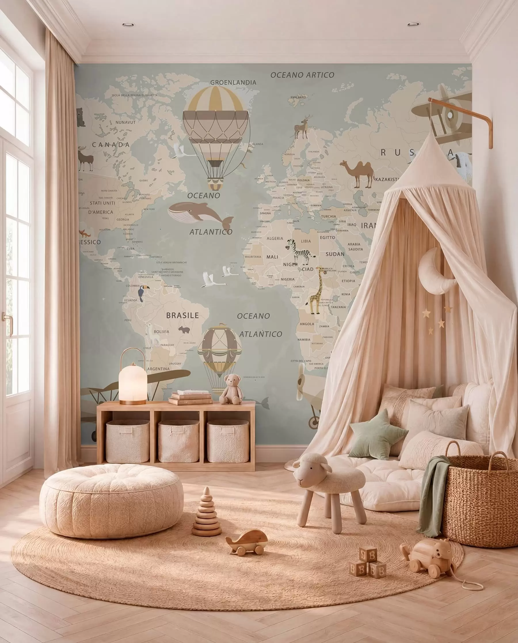 Fototapet Liten atlas på italienska u79997