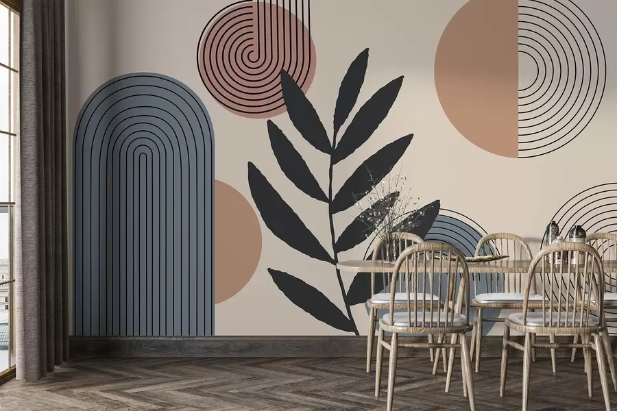 Fototapet Geometriska blad w04385