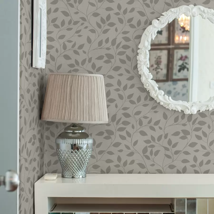 Fototapet Monokroma vinrankor på en fin texturerad duk a00386