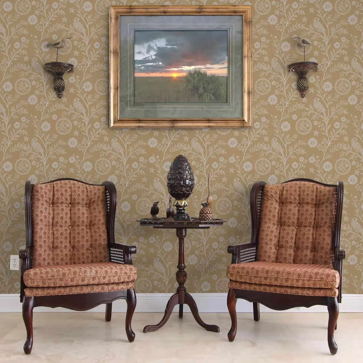 Bakgrund Delikat skiss av en vit fågel och blomma vit fågel och blomma på ockrafärgad bakgrund a00393