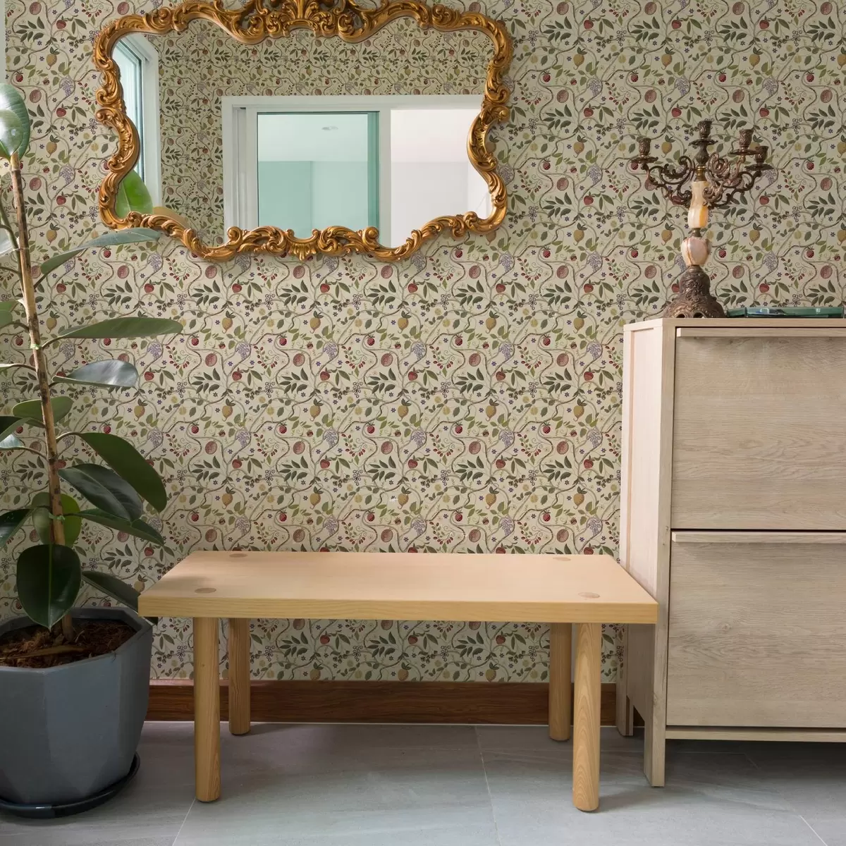 Bakgrund Fruktmönster med bär, grenar och blommor a00428