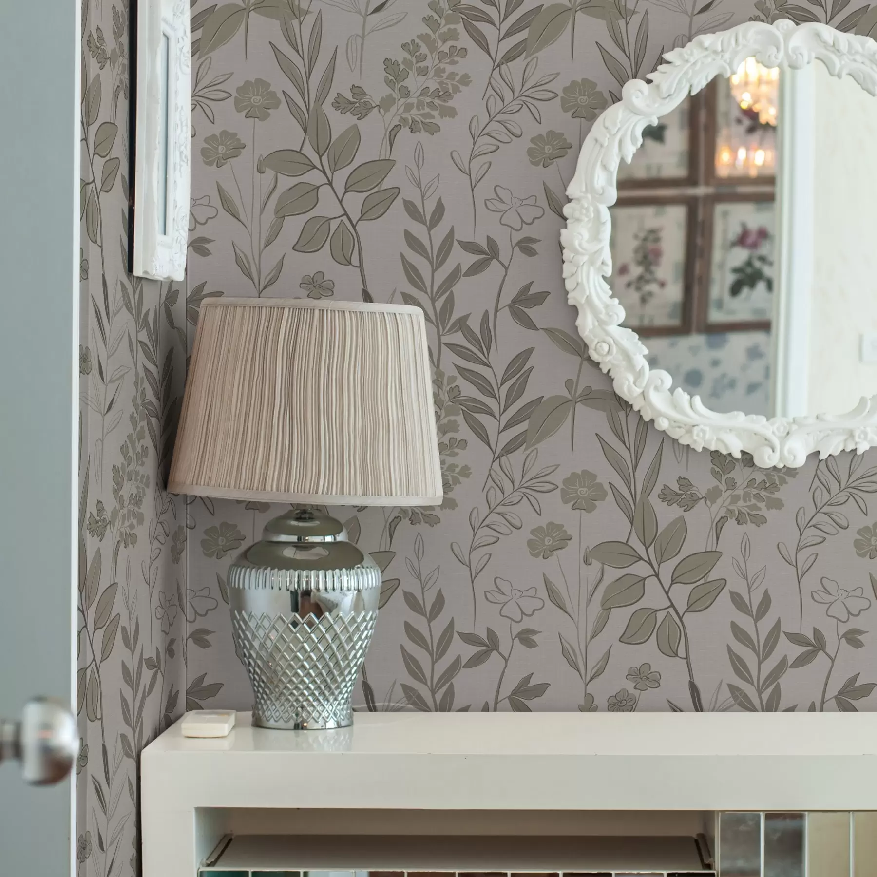 Fototapet Skissartade vildblommor i naturliga toner a00432