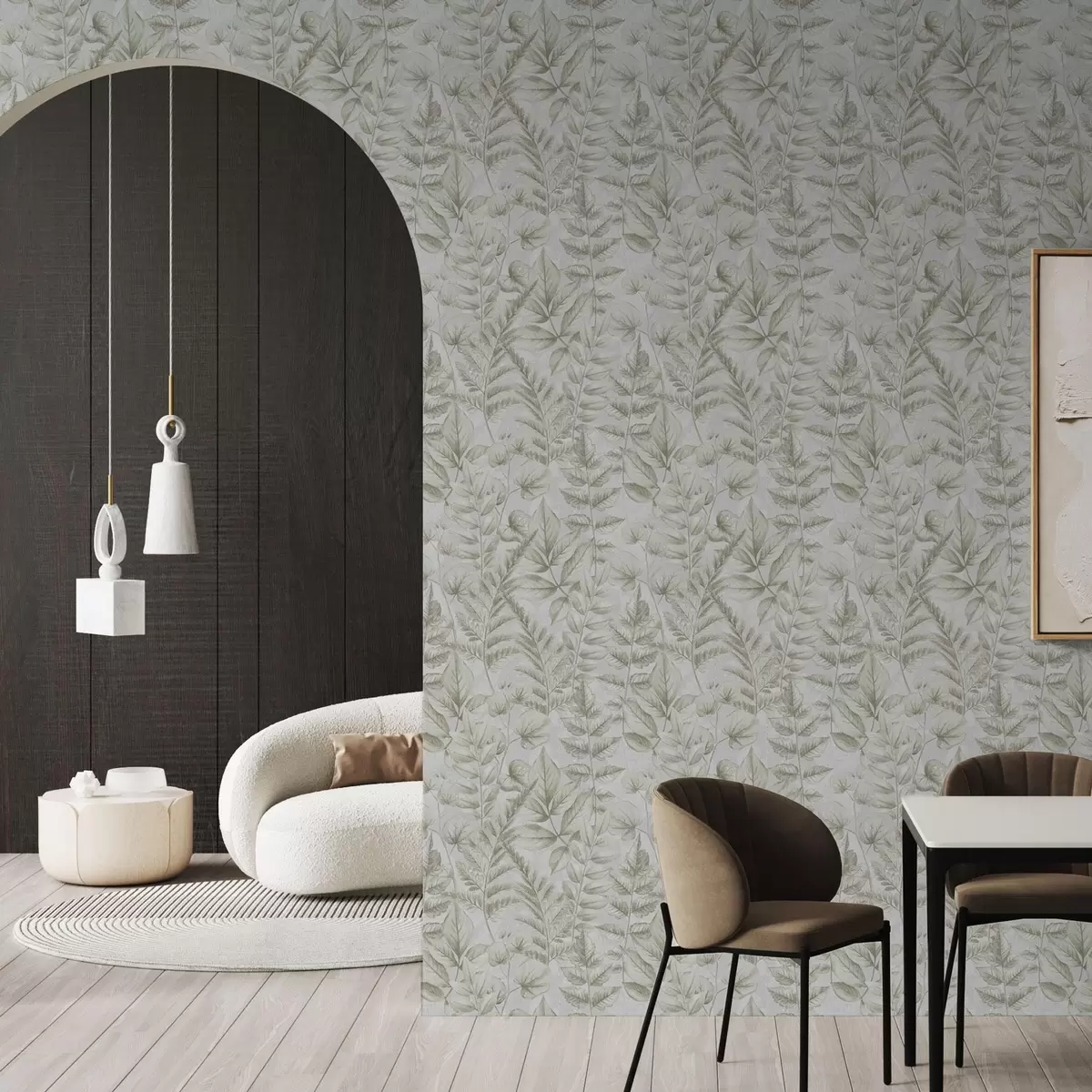 Bakgrund Mjuka pastellfärgade blad i botanisk akvarellstil a00437