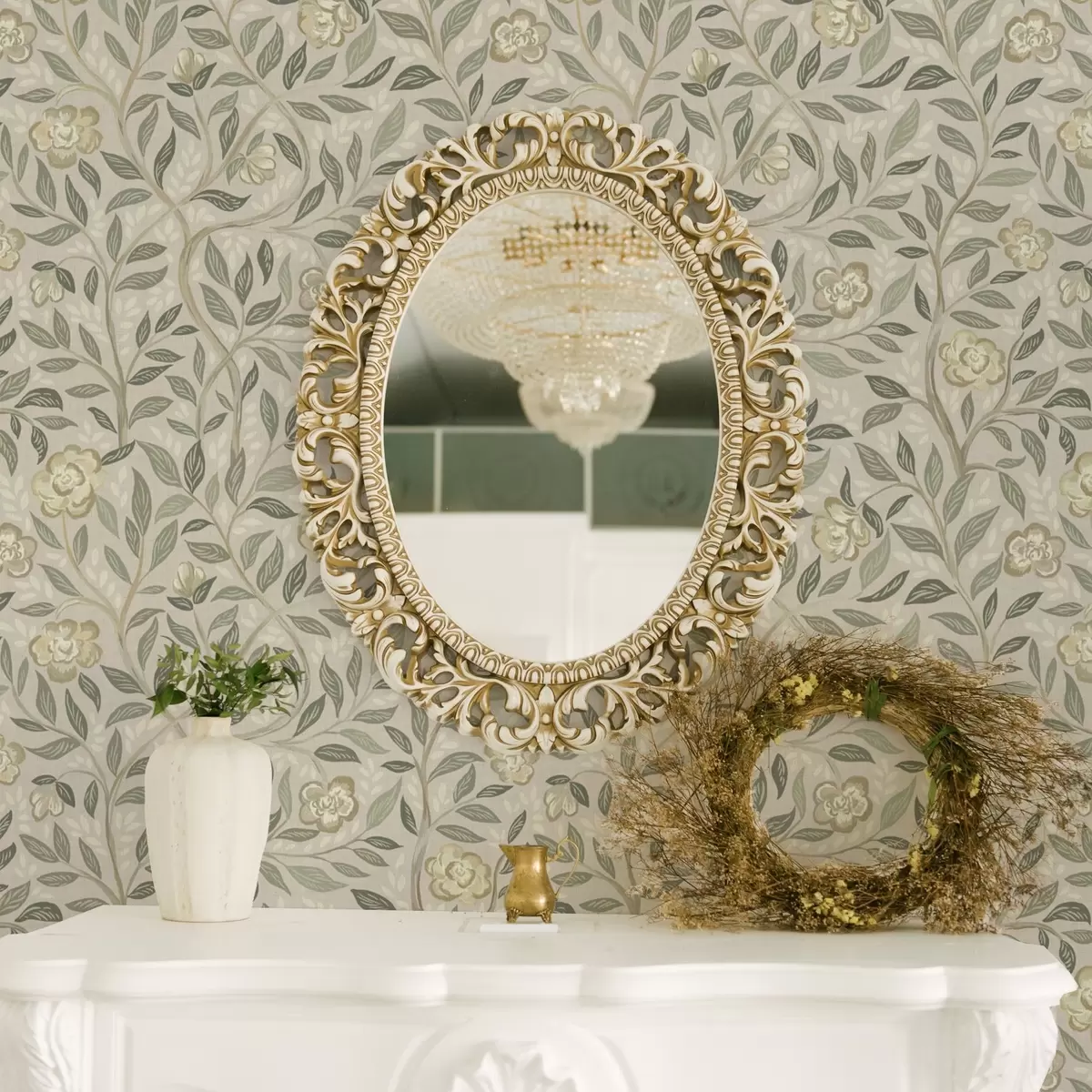 Bakgrund Krämfärgade rosor och olivblad på dammig rosa bakgrund a00455