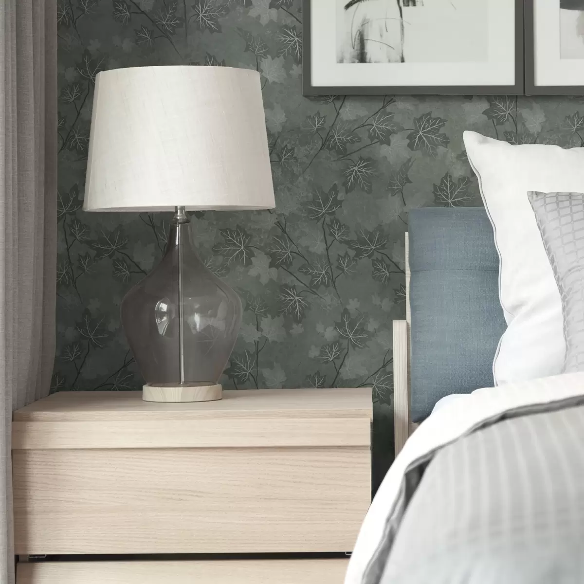 Bakgrund Matt lönnlöv i mjuka gröna toner a00464