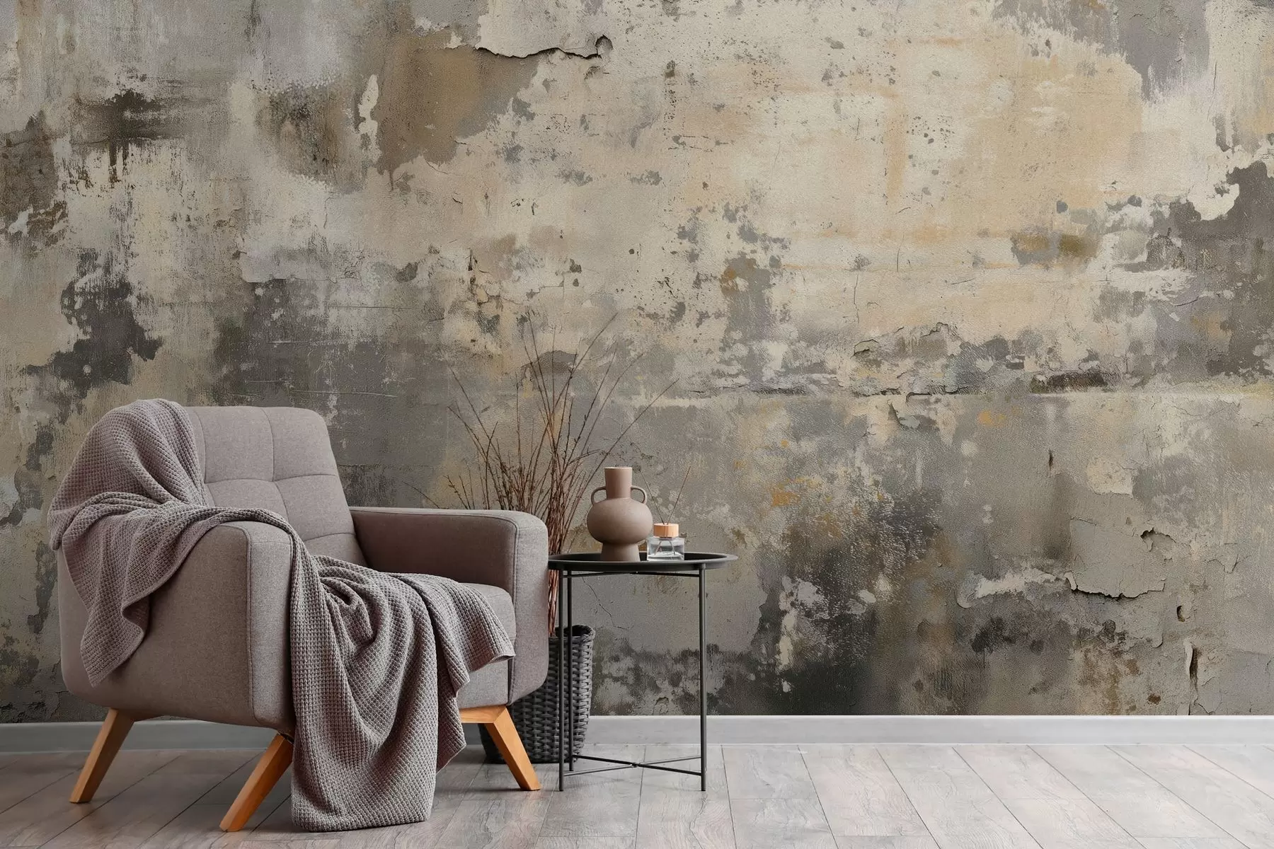 Fototapet imitation av en texturerad gammal vägg w04311