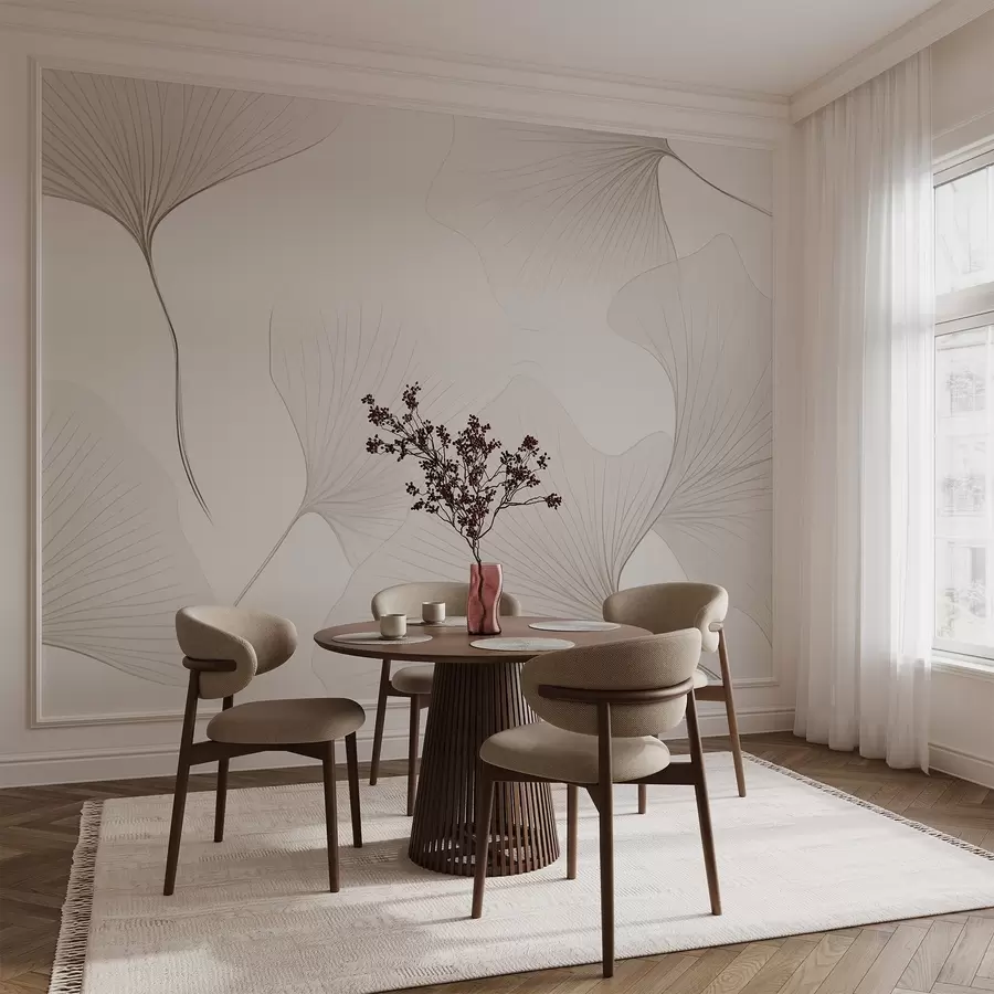 Fototapet Transparenta ginkgoblad w04433v1