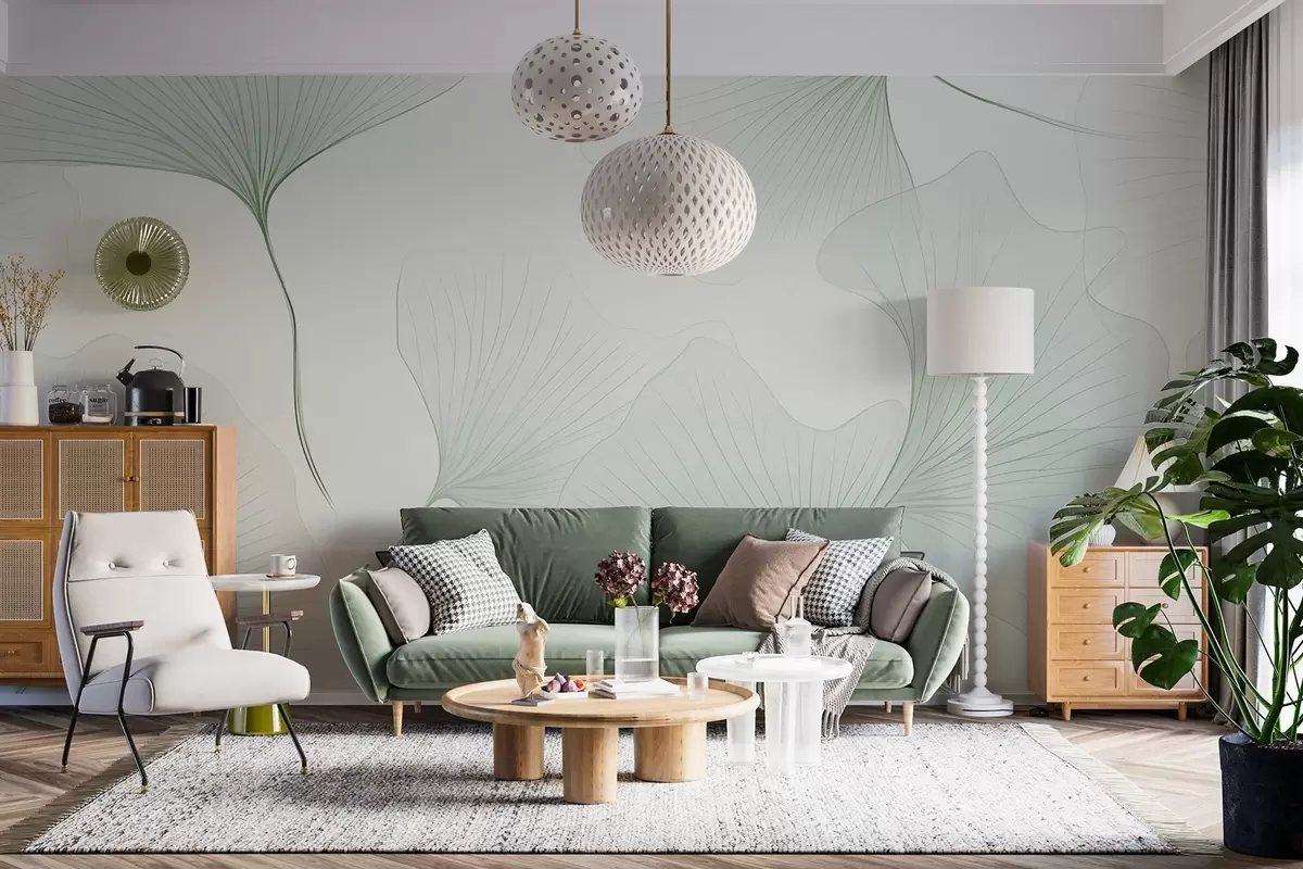 Fototapet Transparenta ginkgoblad w04433v2