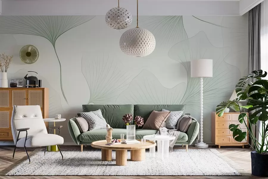 Fototapet Transparenta ginkgoblad w04433v2