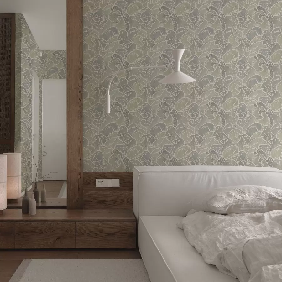 Fototapet Abstrakta vågor i pastellfärger a00285