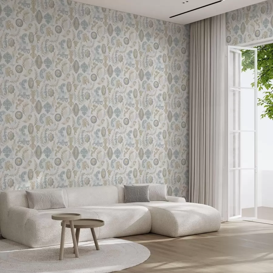 Fototapet Klassisk prydnad med medaljonger och mönster a00319