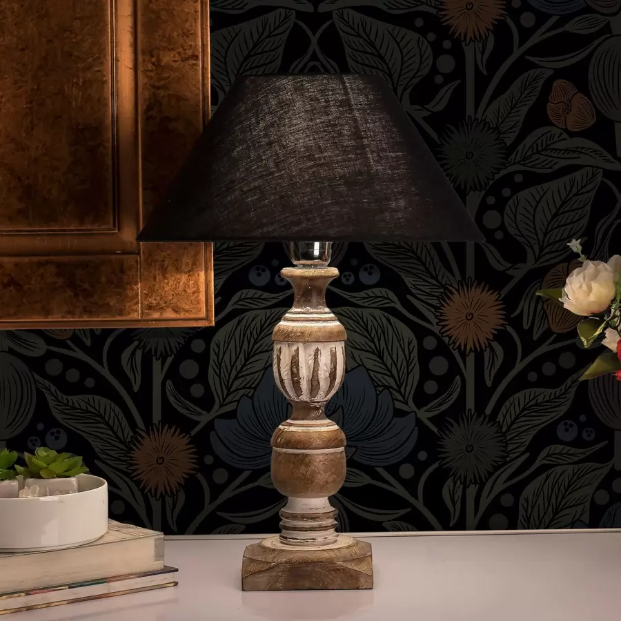 Fototapet Mörkt blommigt prydnadsföremål med orange accenter a00411