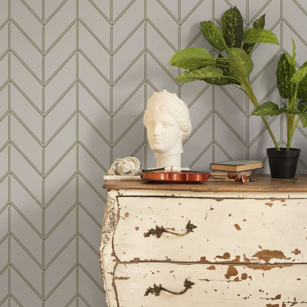 Bakgrund Geometri i form av granar med dubbla linjer a00488