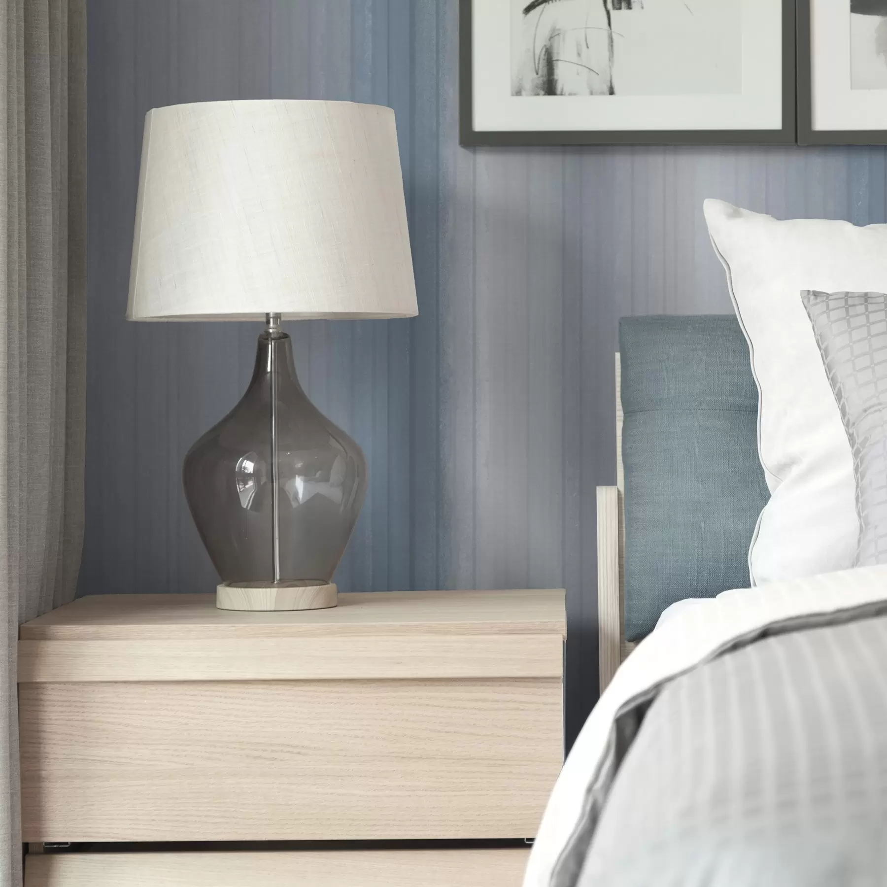 Fototapet Mjuka blågrå ränder i gradient a00506