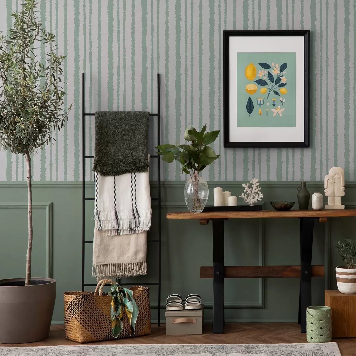 Bakgrund Ojämna mintfärgade ränder på vit bakgrund a00510