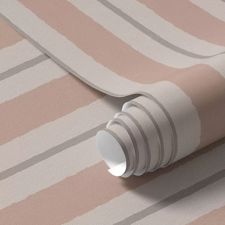 Fototapet Terracotta-beige breda ränder med en gråaktig accent a00513