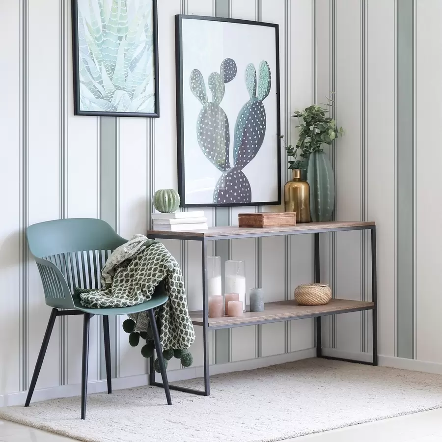 Fototapet Breda ränder i en gråblå palett a00516