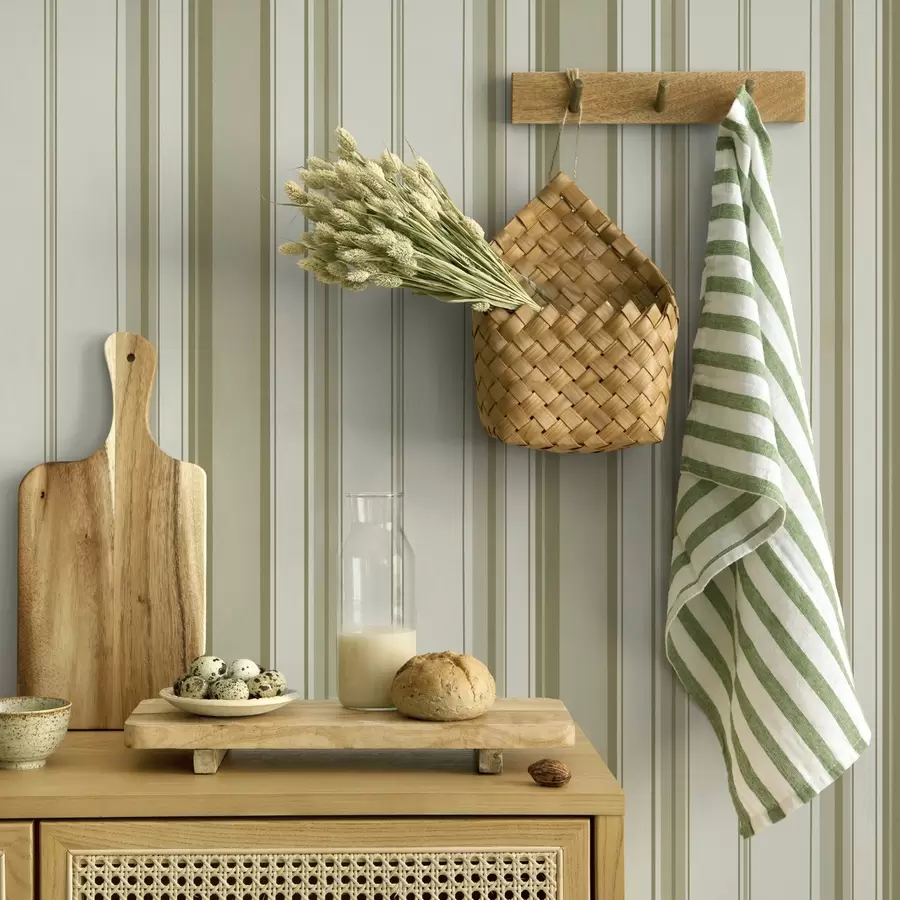 Fototapet Krämfärgad bakgrund med grå-beige ränder av olika bredd a00521