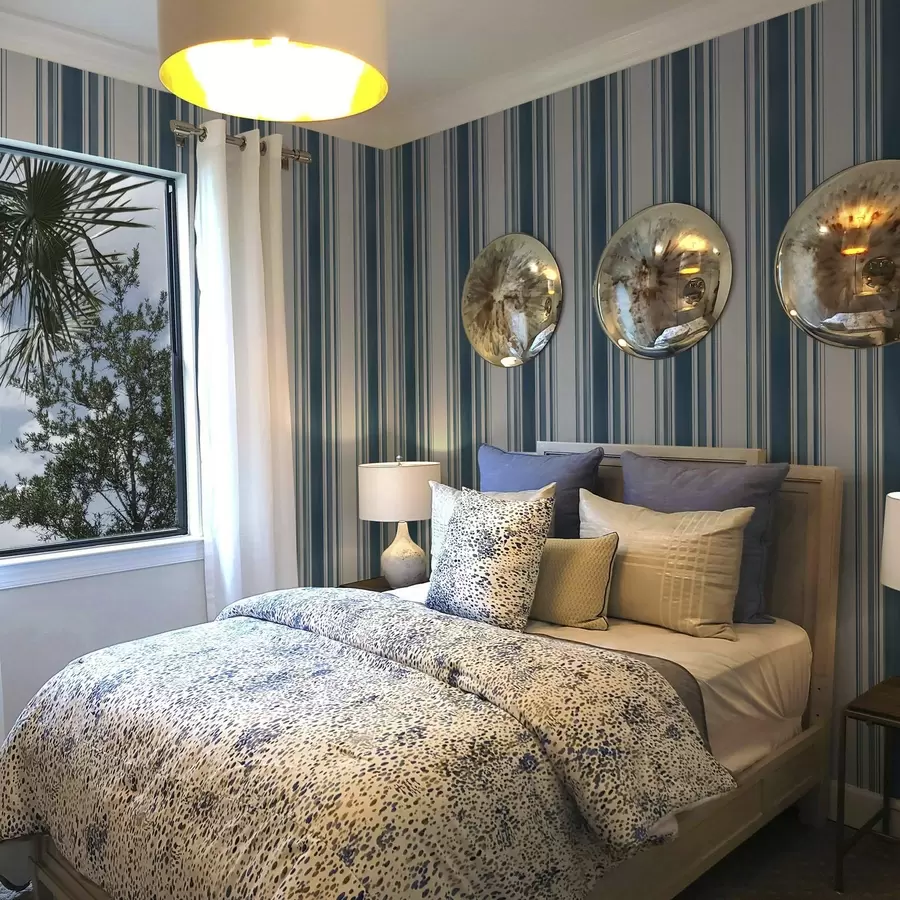 Fototapet Blå ränder med vita mellanrum a00525