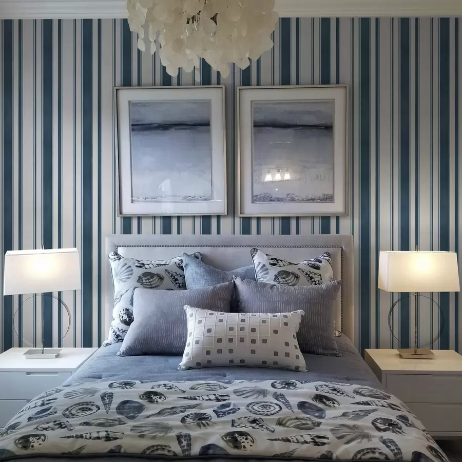 Fototapet Kombination av turkosa ränder på en vit bakgrund med rytm a00527