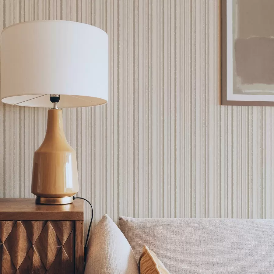 Fototapet Tunna ränder i ljusa beige toner a00549
