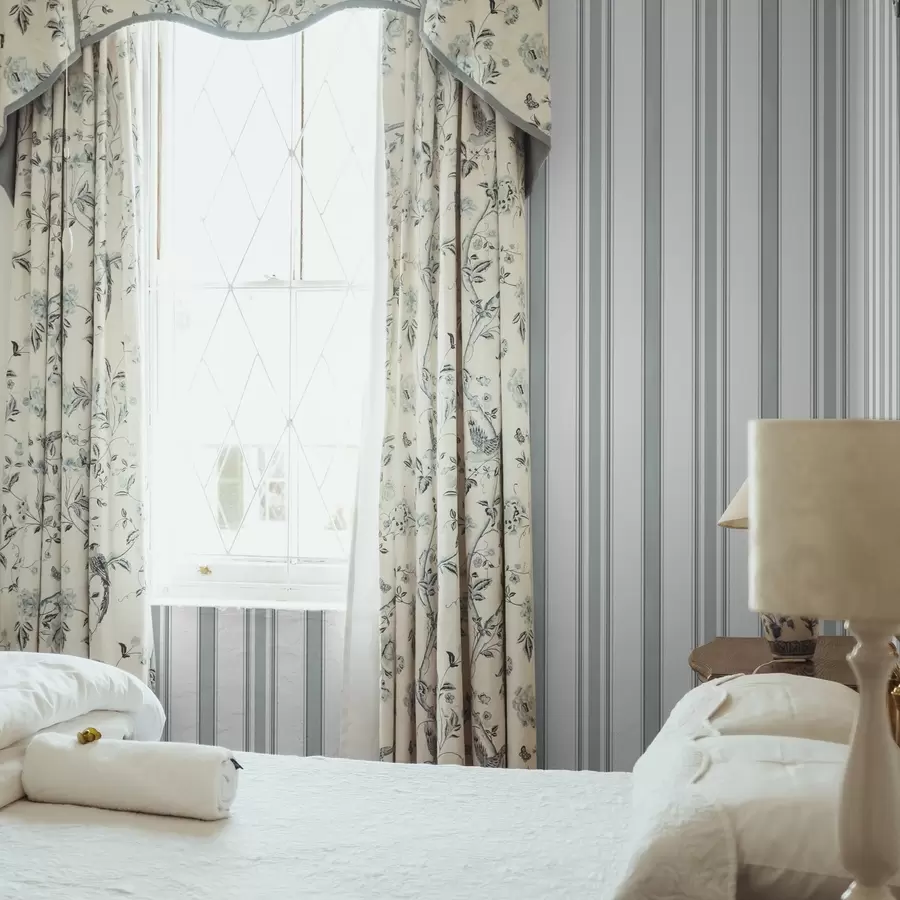 Fototapet Dubbelmönstrat med gråblå ränder a00554