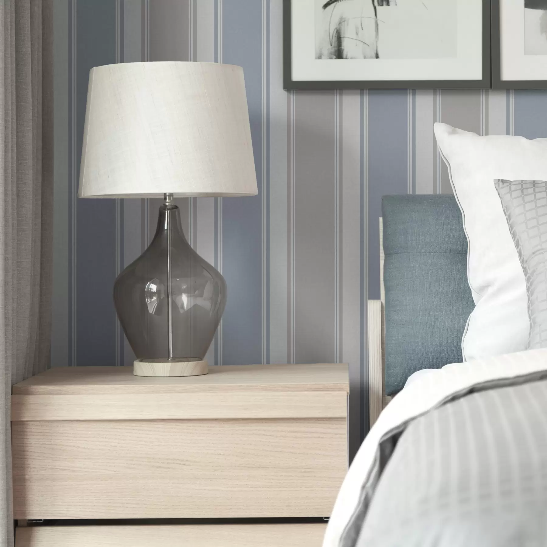 Fototapet Kombination av grå och blå breda ränder a00557