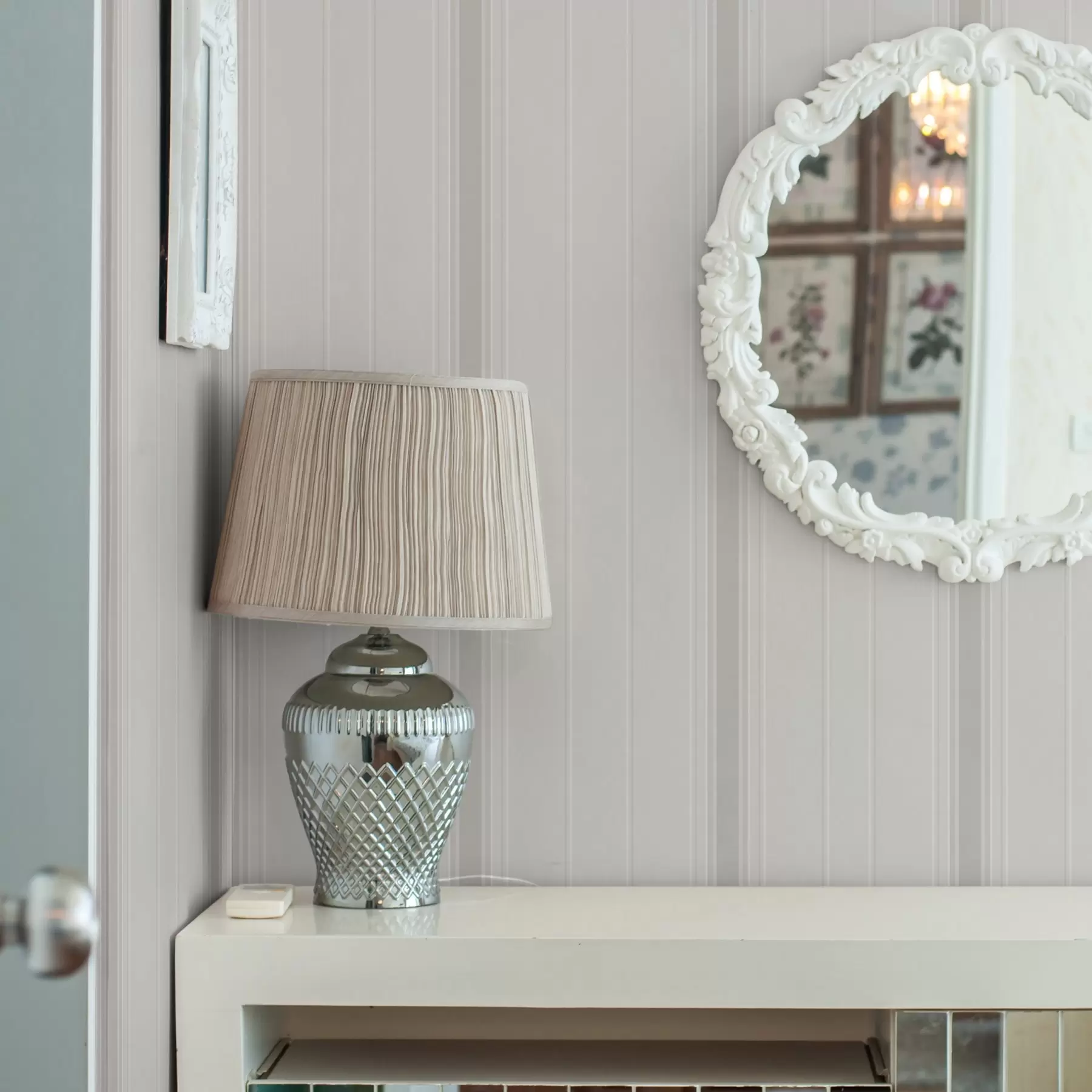 Fototapet Beige bakgrund med tunna och medelstora gråvita ränder a00559