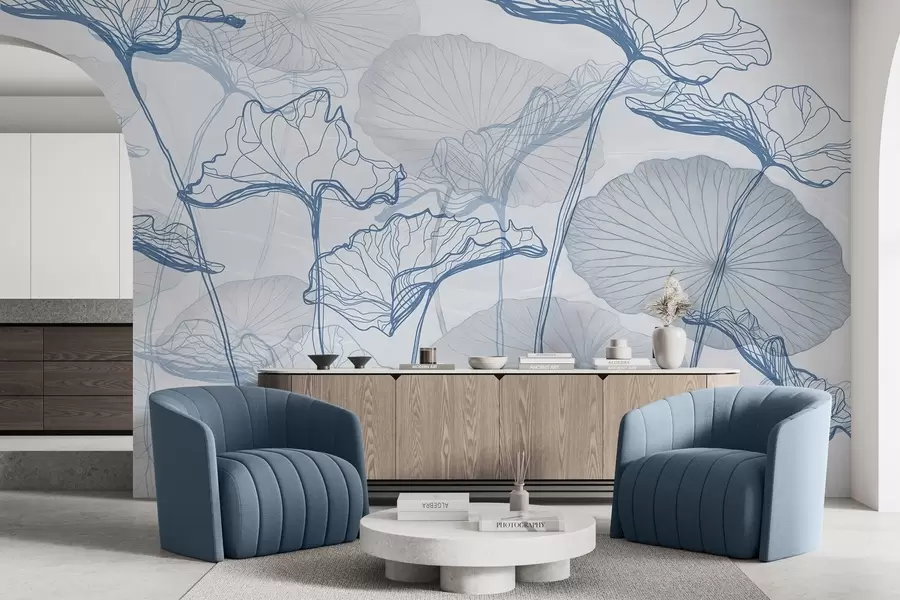 Fototapet Olika lotusblad w04471v2