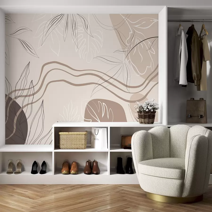 Fototapet Abstrakt med löv w04604