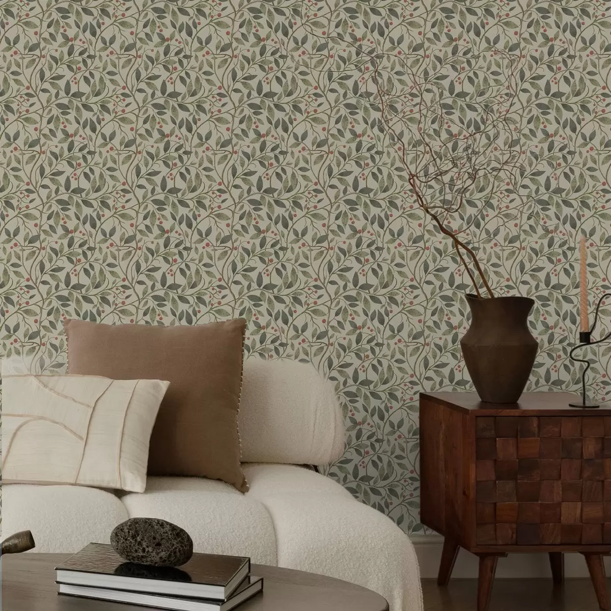 Bakgrund Olivkvistar med bär på en varm ljus bakgrund a00573