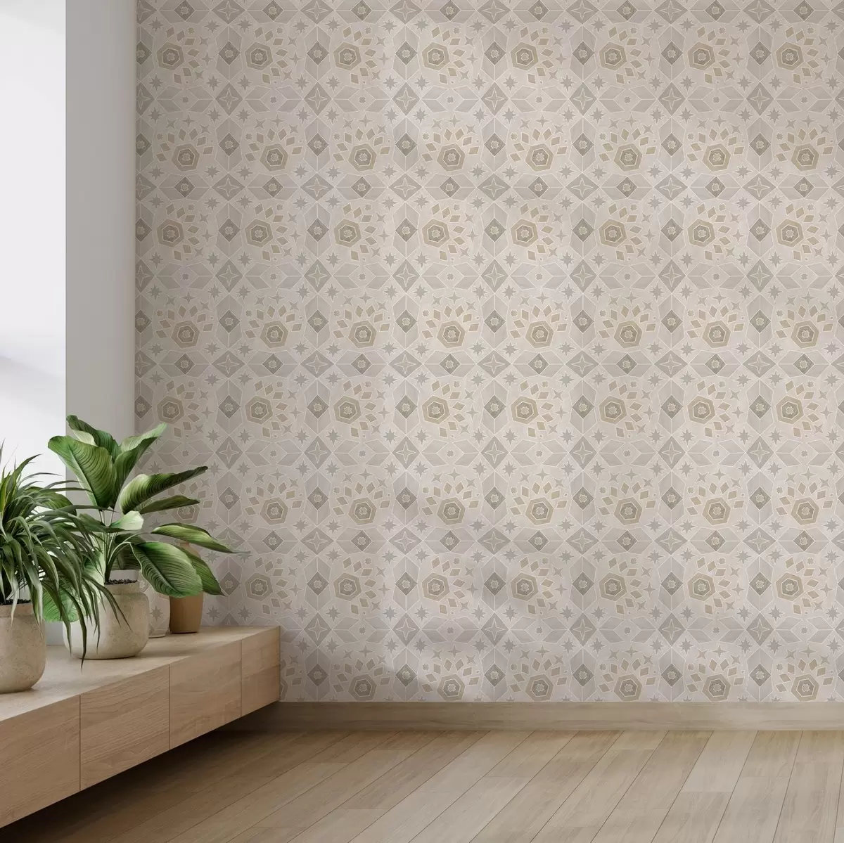 Bakgrund Geometriskt mosaikmönster i varma beige nyanser a00606