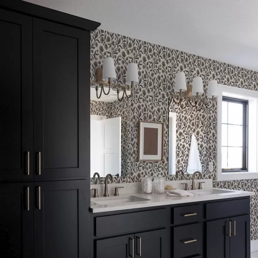 Fototapet Vildblommor i grå-olivtoner på en krämfärgad bakgrund a00623v1