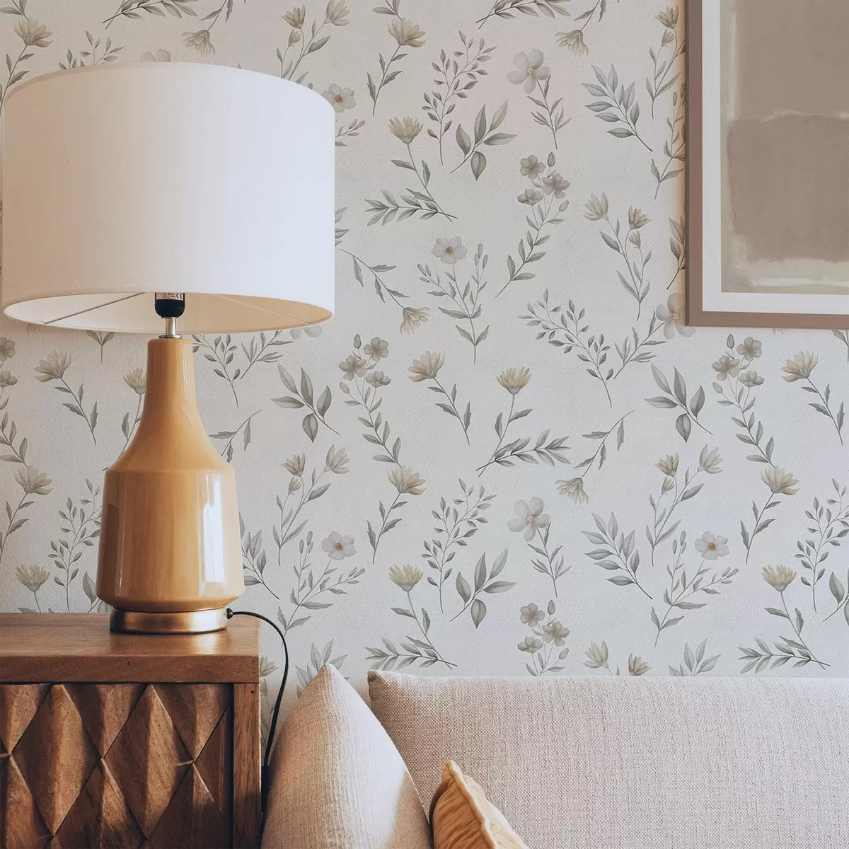 Bakgrund Små akvarellkvistar och blommor på ljus bakgrund a00665