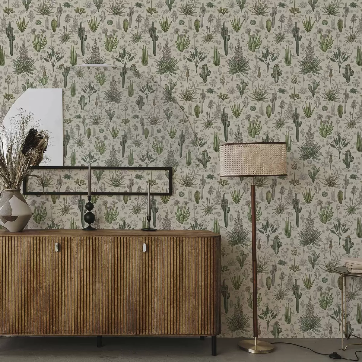 Bakgrund Kaktusar och suckulenter på en varm bakgrund, detaljerat tryck a00666