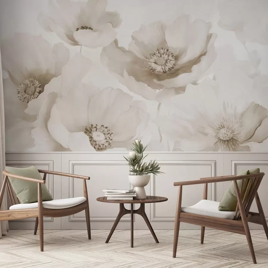 Fototapet Vallmo  beige nyanser w04656v1